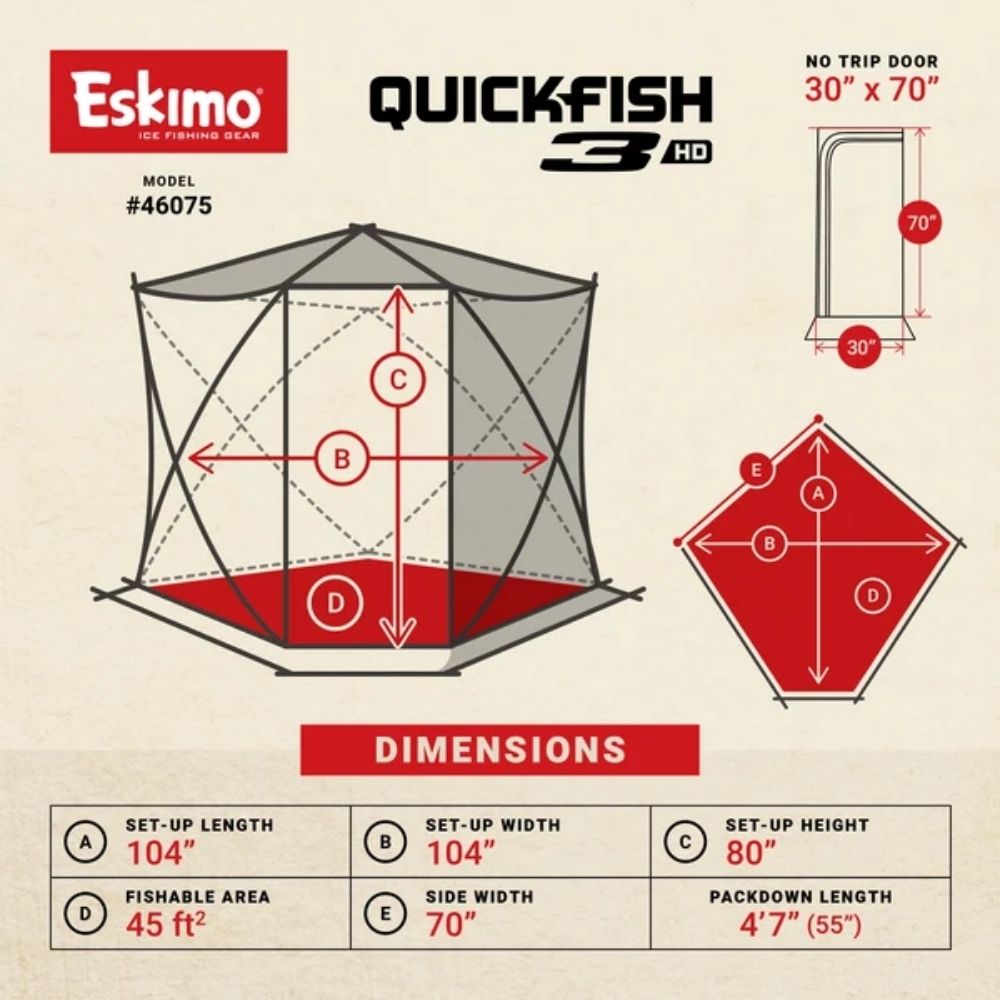 Eskimo QuickFish 3HD Insulated, Pop-up Portable Shelter 46075