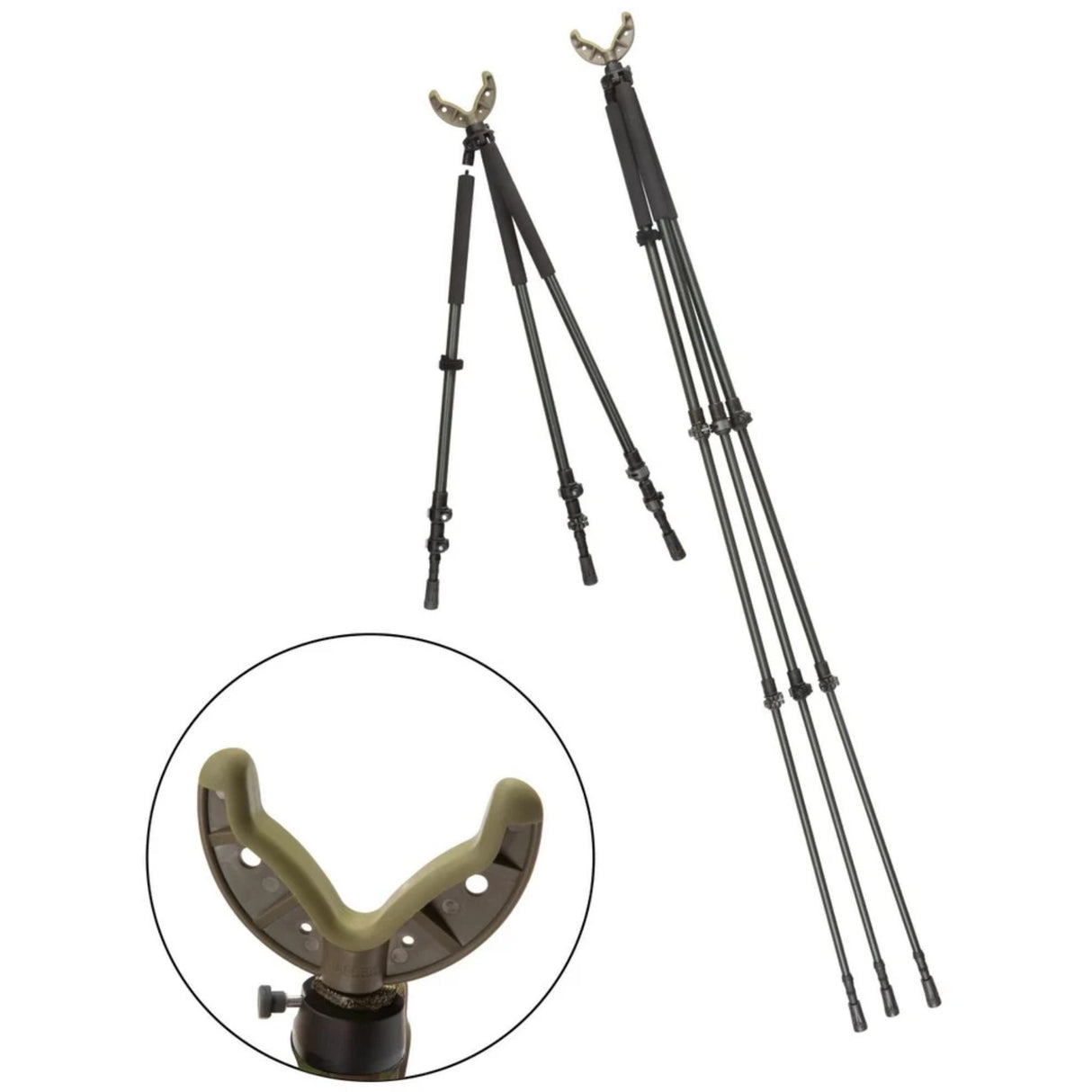 Allen Axial Shooting Stick, Tripod/Bipod/Monopod, 61" Max Height, Black