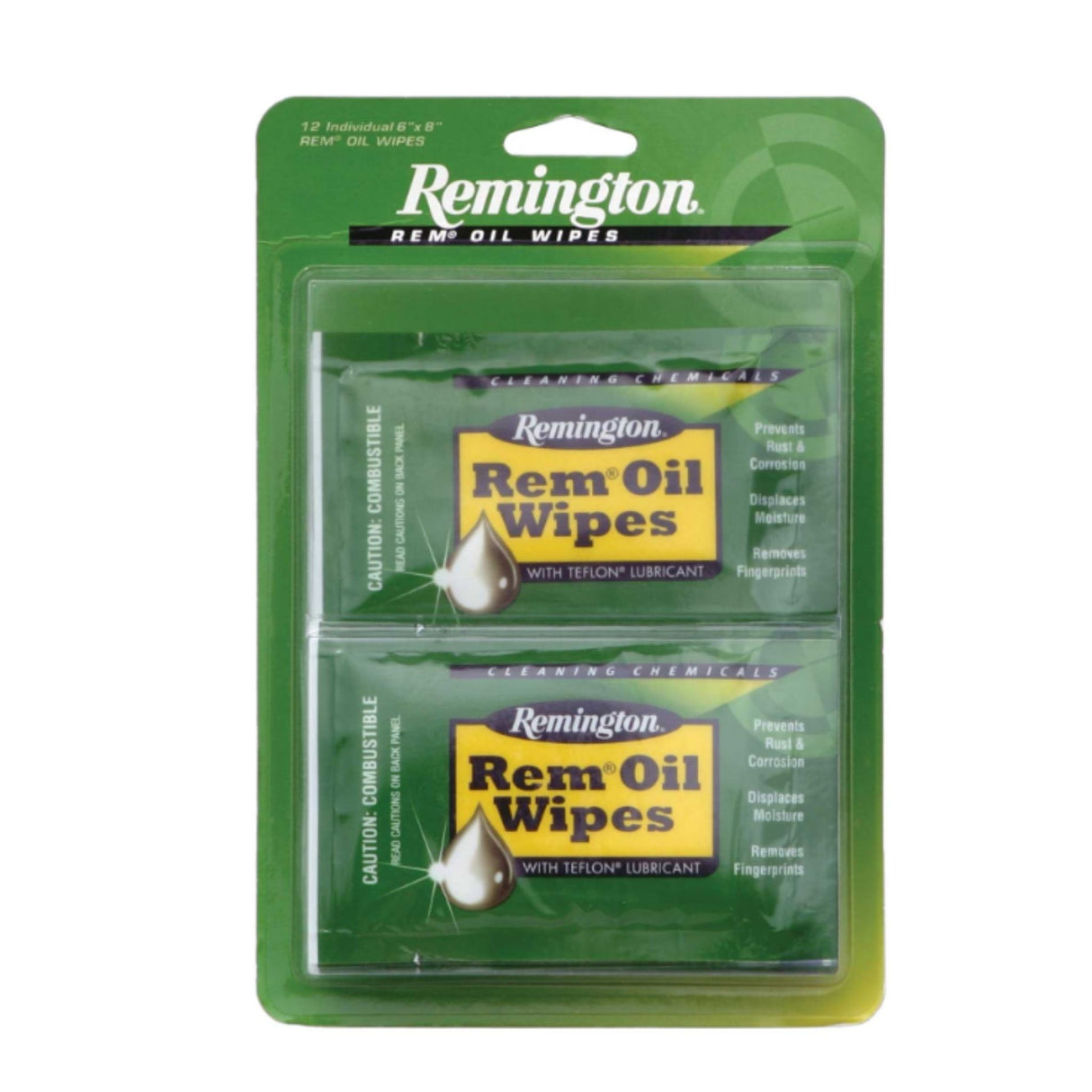 Remington Rem Oil 6" x 8" Wipes, 12 Count