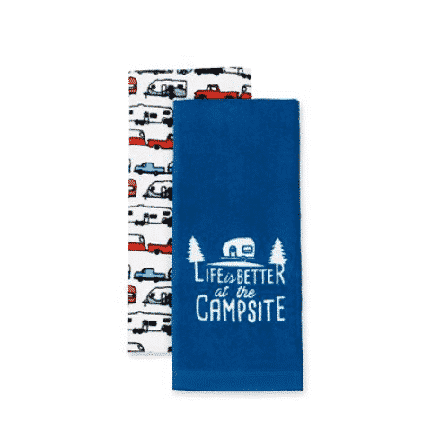 LIBATC, Dish Towel Set, Blue/White & RV patterns