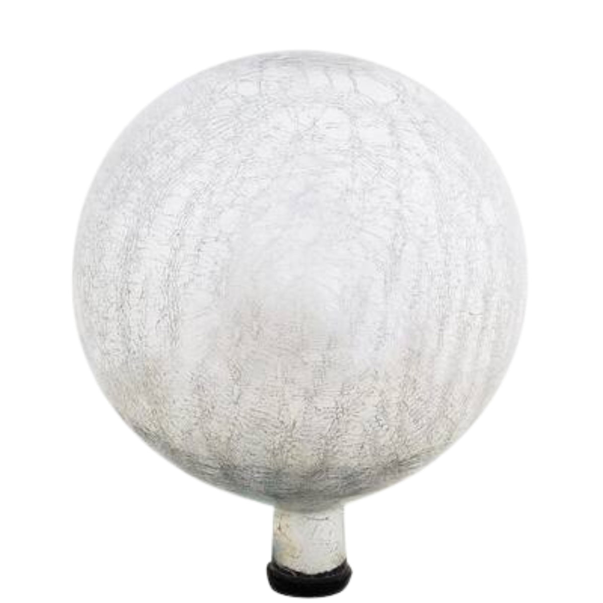 10"D White Kaleidoscope Swirl Design Glass Gazing Ball in a Window Box