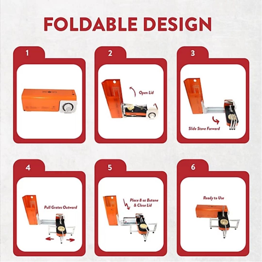 Gas One Spyder Collapsible Butane Stove (Orange)