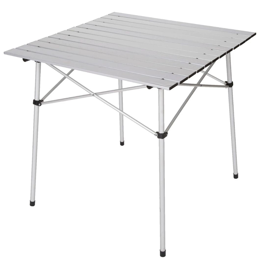 Stansport Aluminum Folding Table With Aluminum Top-27.5x27.5x27.5in