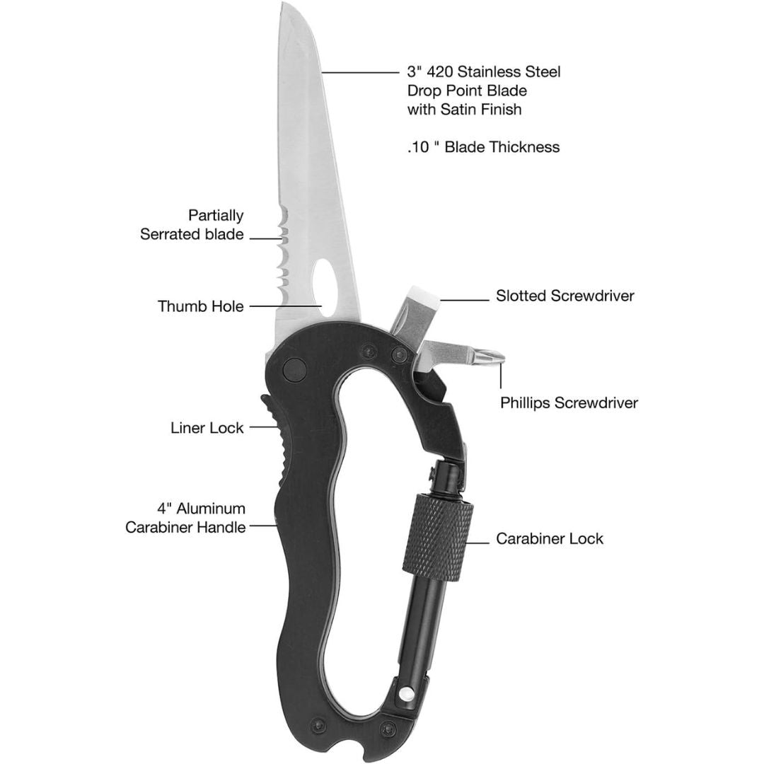 Sheffield Wilco 4-in-1 Carabiner Tool Set