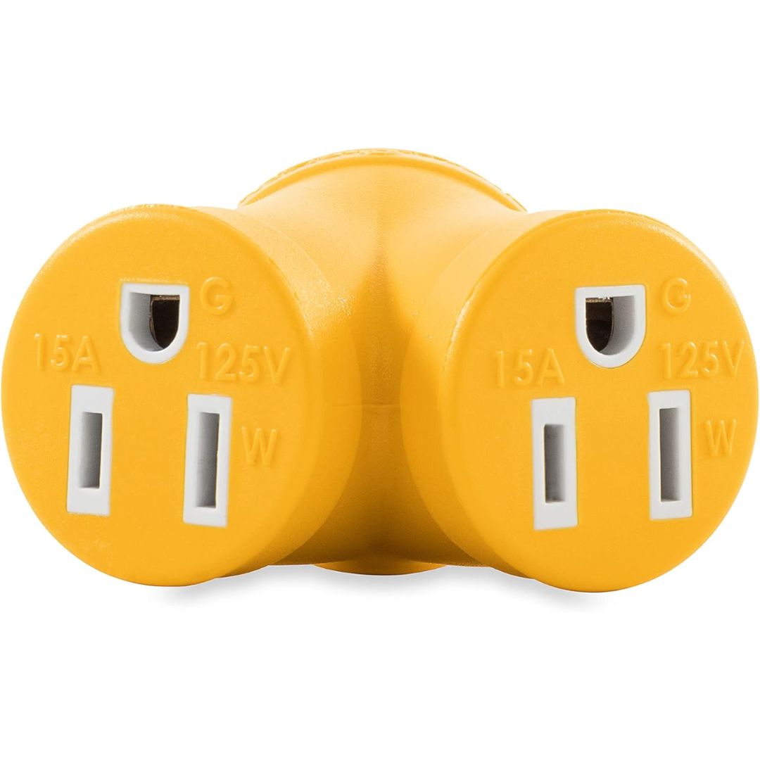 Camco RV 30AM/2x15AF Power Grip Generator Adapter - 3PRONG