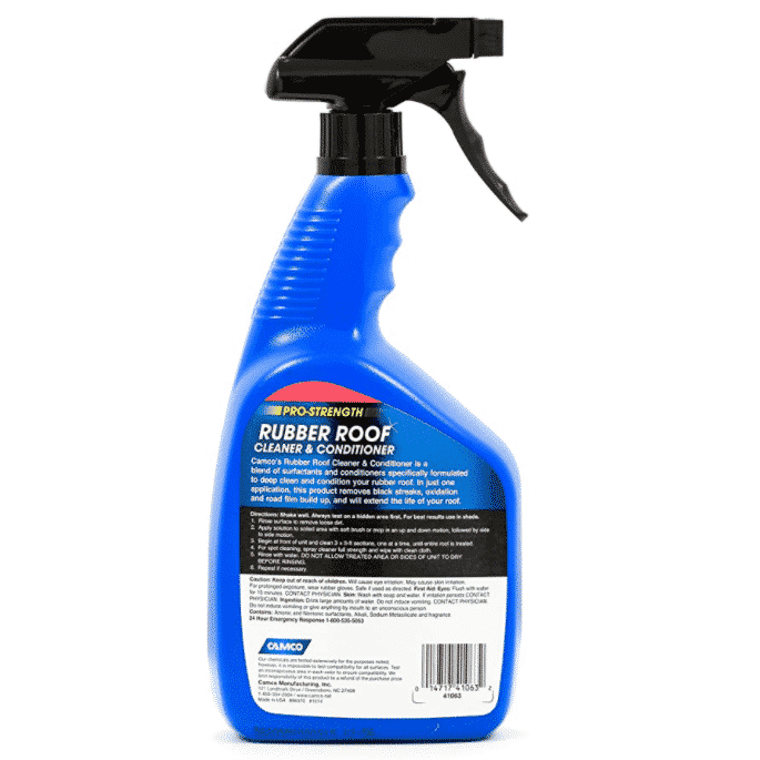 Camco RV Rubber Roof Cleaner - Pro-Strength 32oz Bottle Spray Bottle