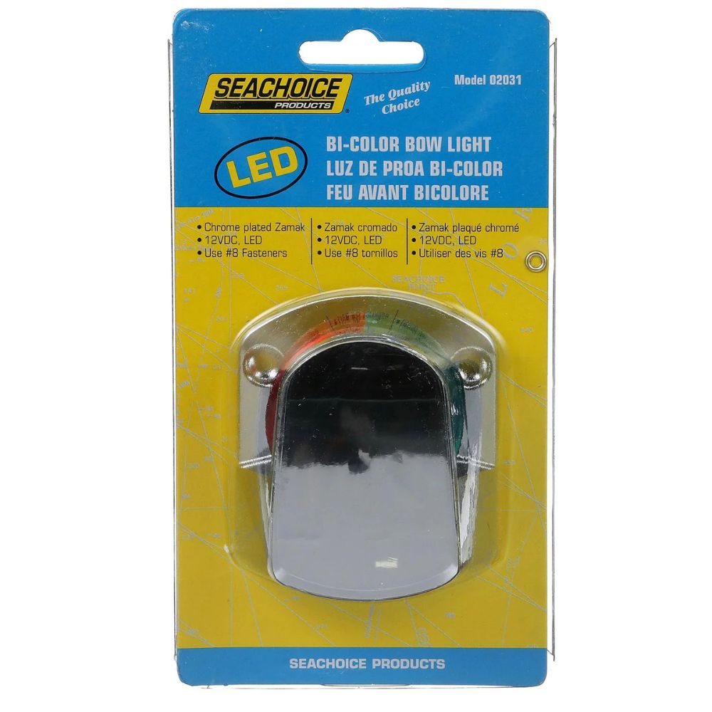 Seachoice LED Bi-Color Bow Light, Chrome, 3in