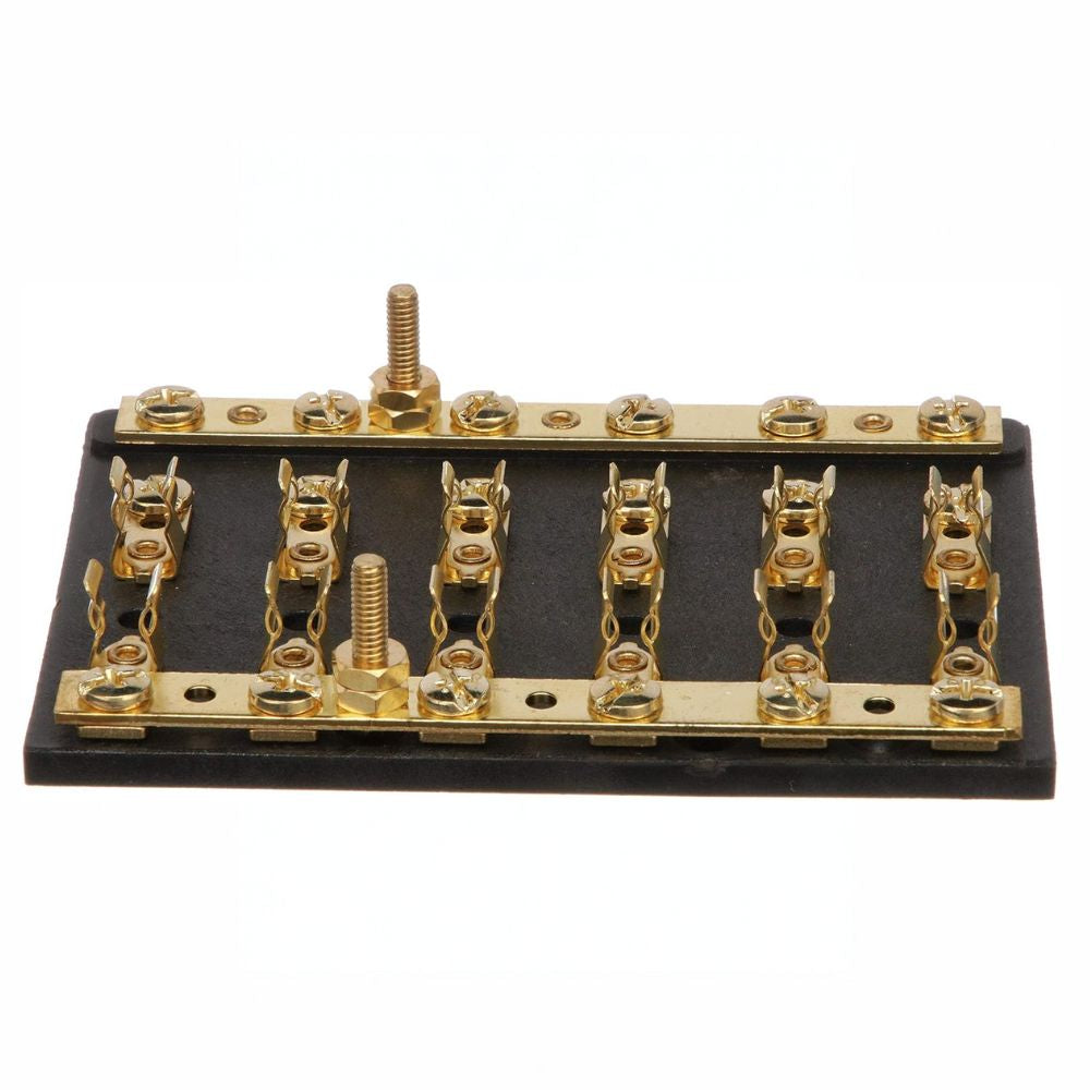 Seachoice 6-Gang Fuse and Terminal Block, Brass Clips and Contacts, SFE 20 Amp of 3AG Fuse