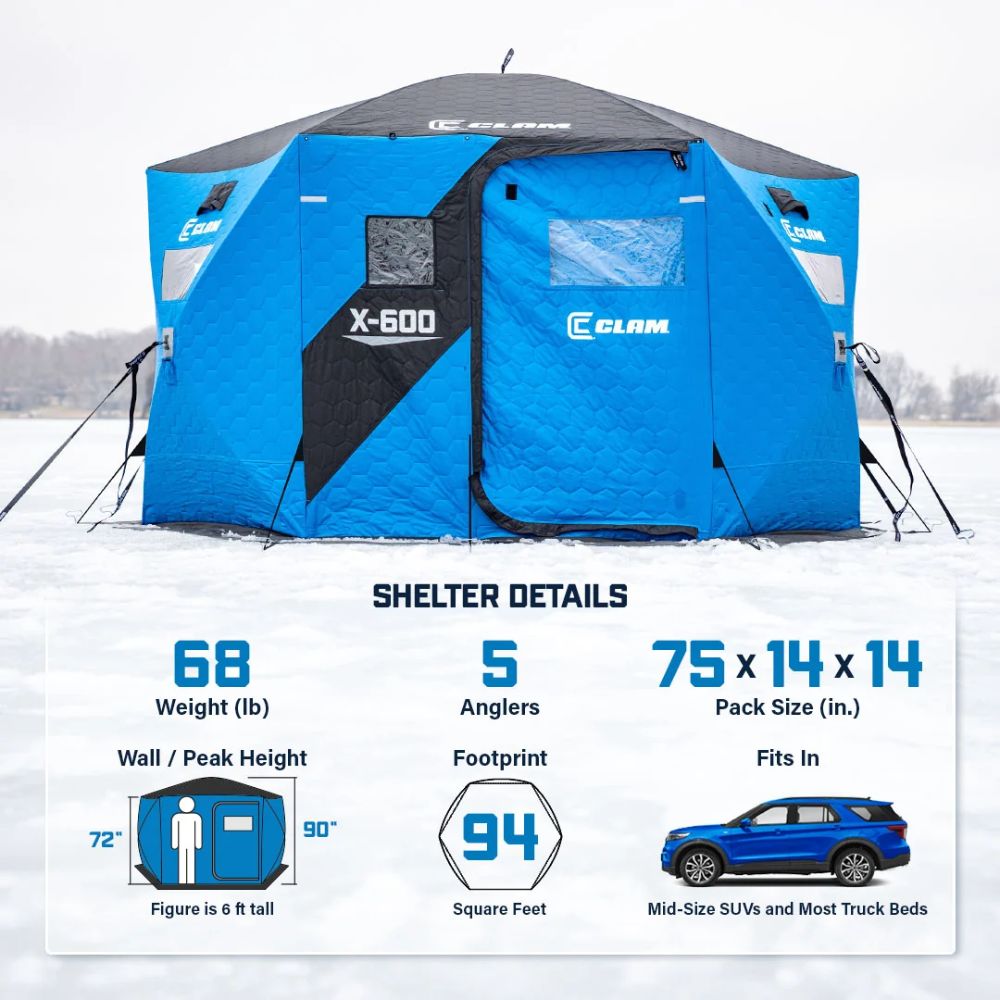 Clam X-600 Thermal - 6 Side Hub Shelter 119745