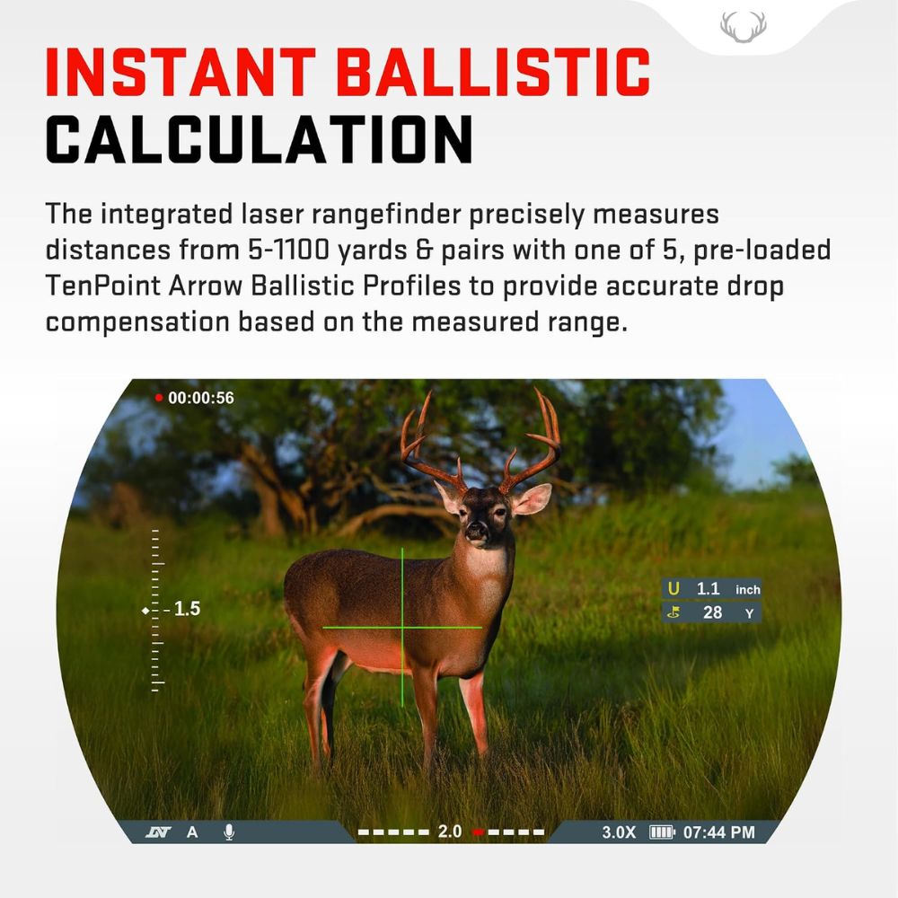 TenPoint Vision HD 3-12X Digital Rangefinding Crossbow Scope