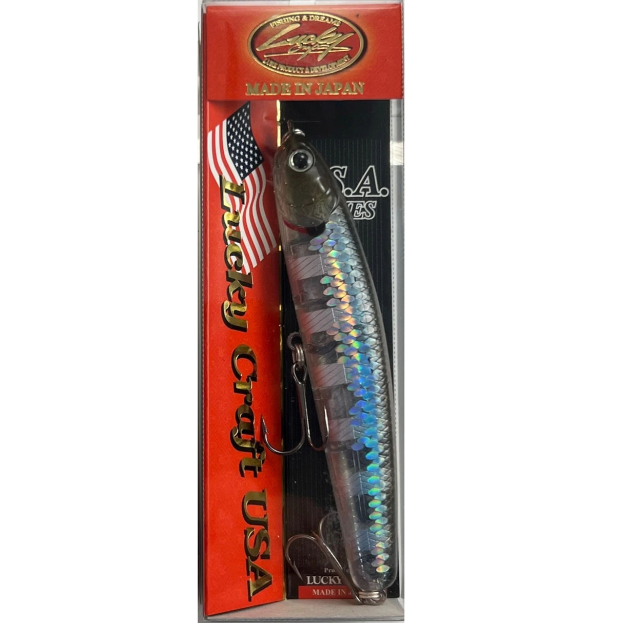 Lucky Craft U.S.A. Wander 95 Sinking 3-3/4" Zebra MS Ghost Minnow