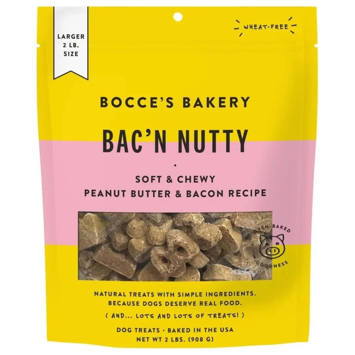 Bocce's Bakery Bac'n Nutty - Peanut Butter & Bacon Natural Dog Treats 2lb