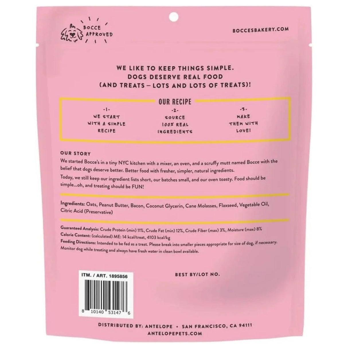 Bocce's Bakery Bac'n Nutty - Peanut Butter & Bacon Natural Dog Treats 2lb