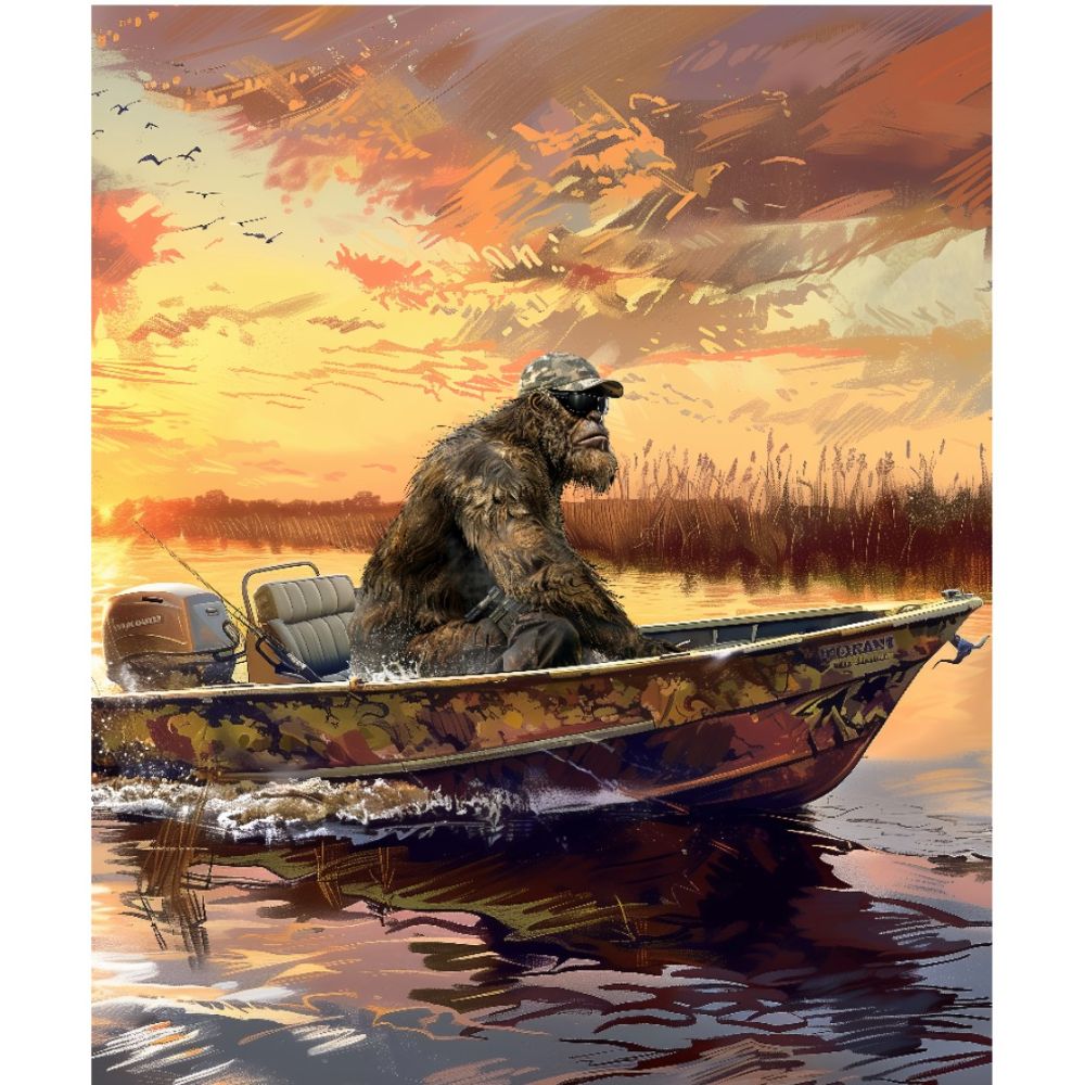 Regal Big Fishin Sasquatch Faux Fur Blanket DB25045