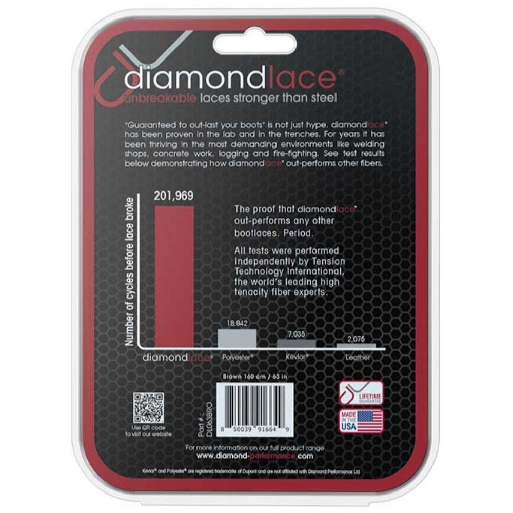 Diamondlace 63" Brown | Fire Resistant Bootlace
