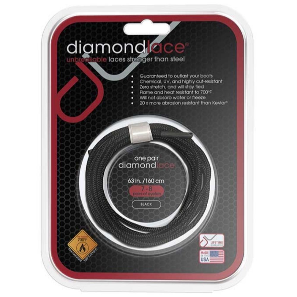 Diamondlace 63" Black | Fire Resistant Bootlace