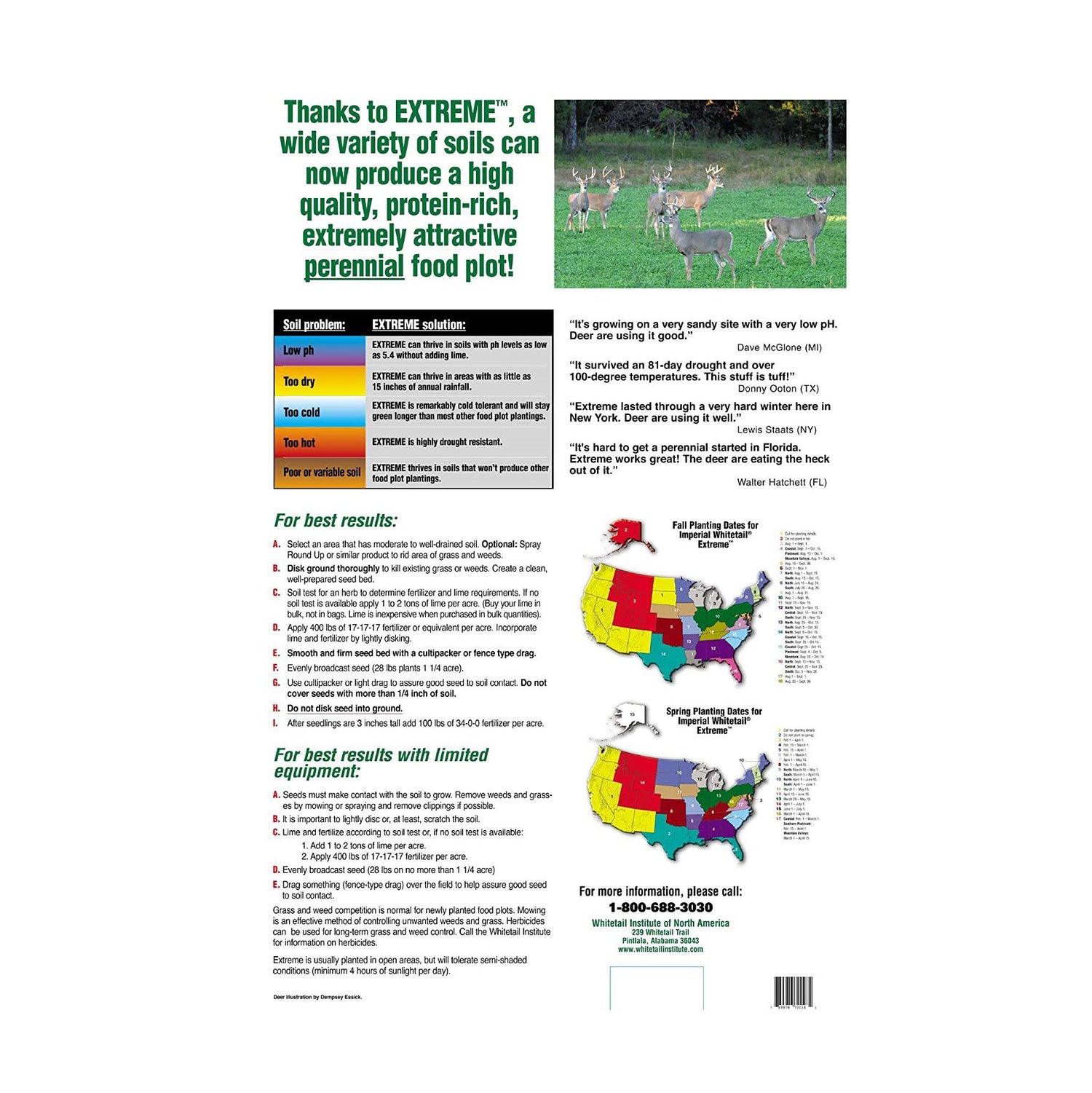Whitetail Institute Imperial Extreme 5.6# 1/4 Acre Food Plot