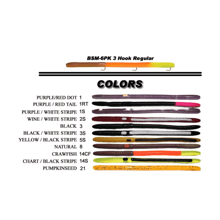 K & E Bass Stopper - Magnum 3 HK Reg Rigged Worms