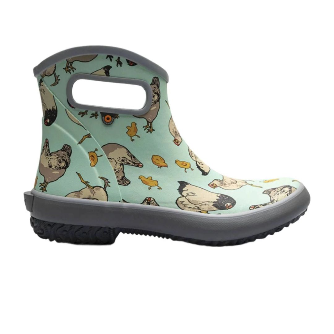 Bogs Women's Patch Ankle Chickens Garden Rain Boots - Aqua