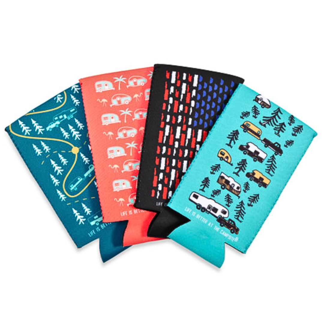 Camco Life Is Better At The Campsite Skinny Can Sleeve 4 Pack