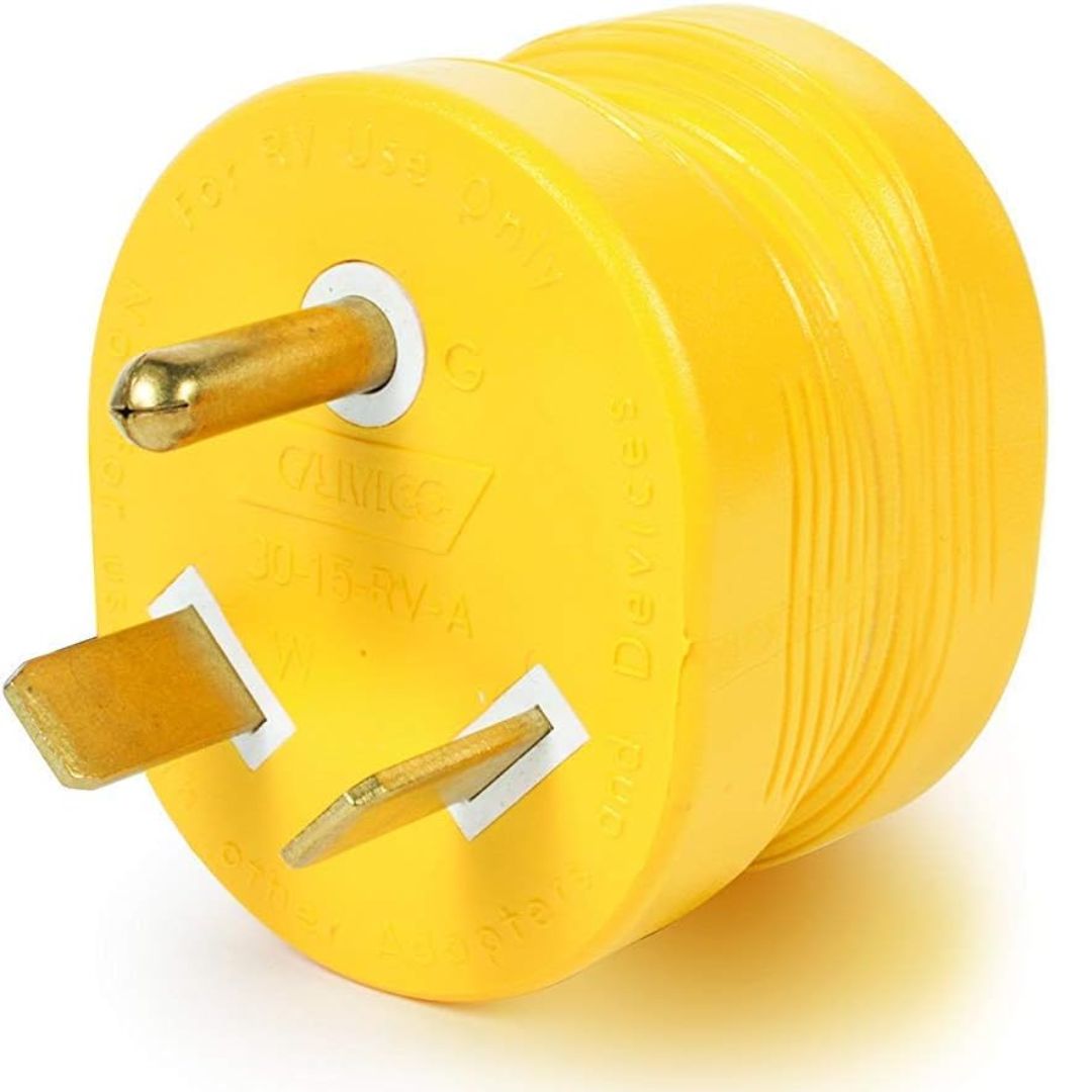 Camco RV 30AM/15AF Power Grip Adapter - 125V/1875W