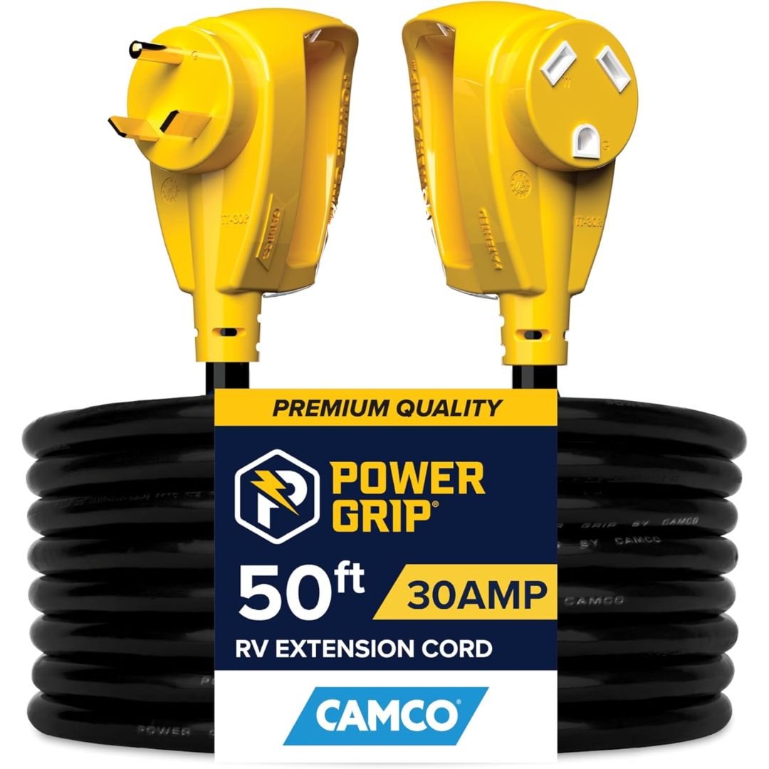 Camco RV 30AMP Power Grip 50' Extension Cord 125V / 3750W