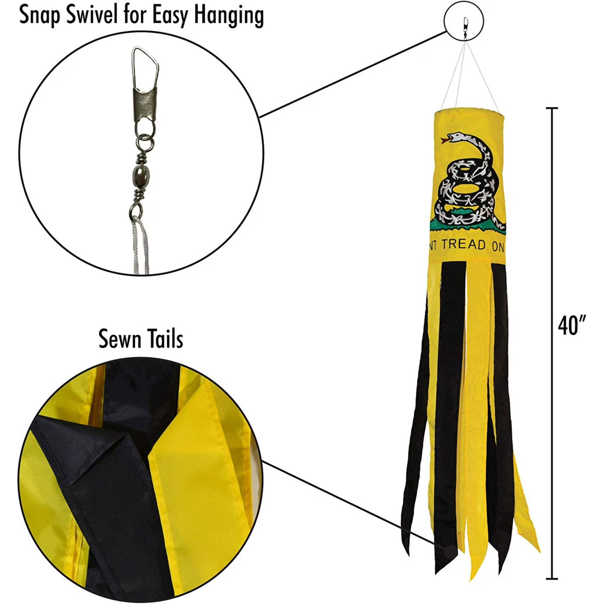 Dont Tread on Me 40" Windsock