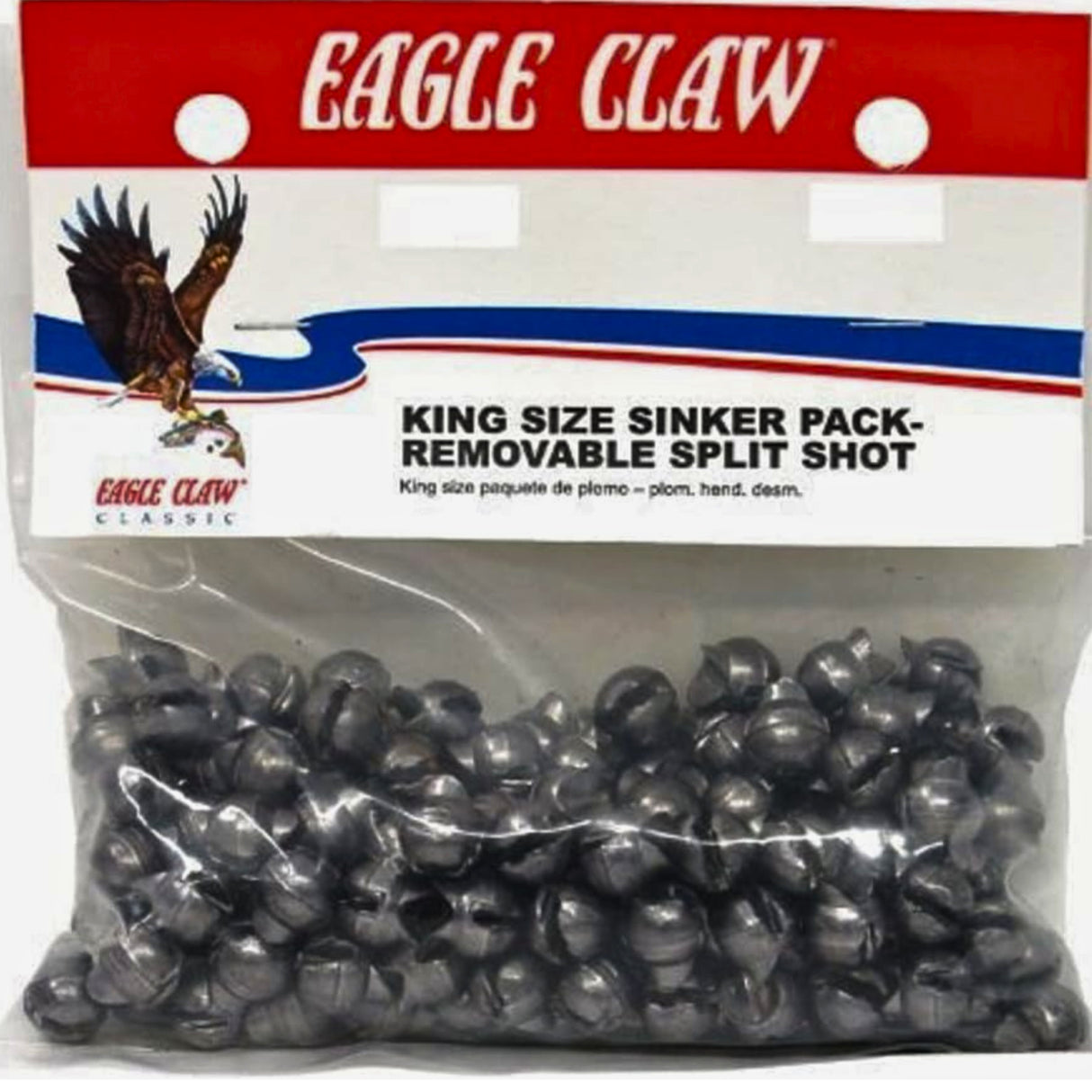 Eagle Claw Removable Split Shot Sinkers King Pack Size 5