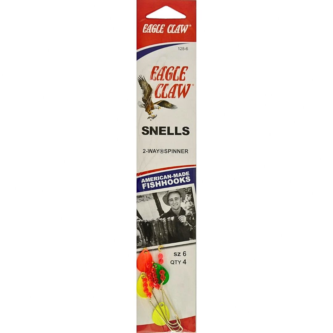 Eagle Claw 2-Way Spinner Snell Hook- 4pc