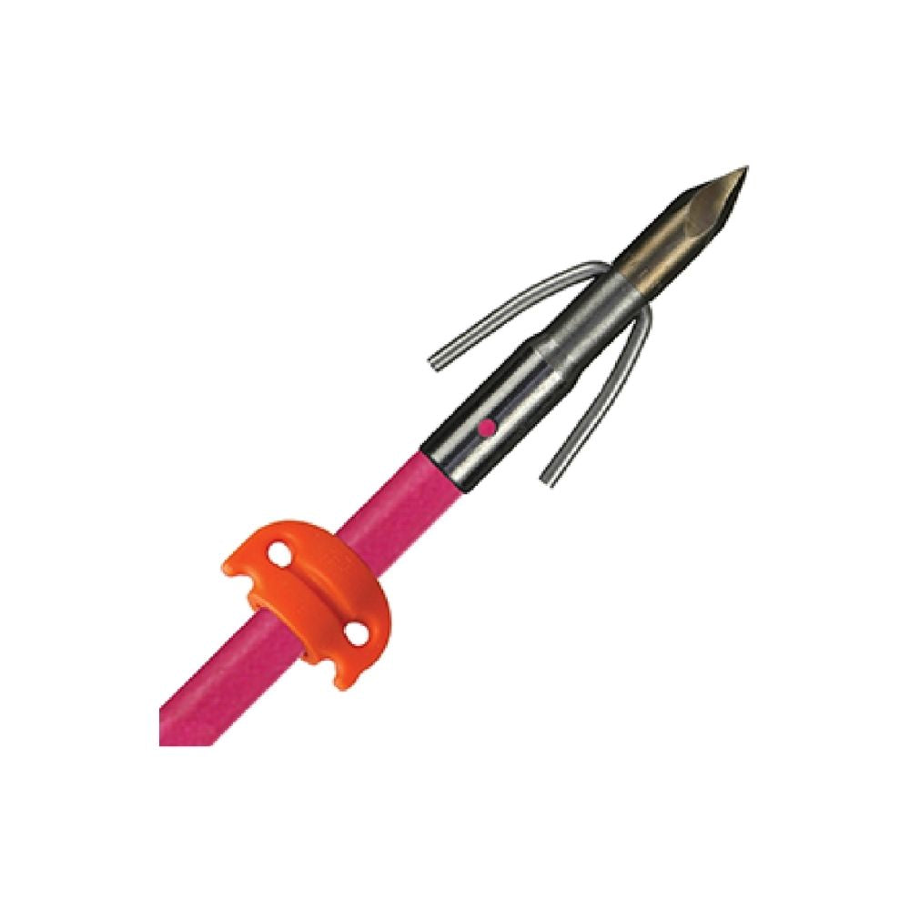 AMS Bowfishing Fiberglass Arrow Chaos FX Pink Shaft & Everglide Safety Slide