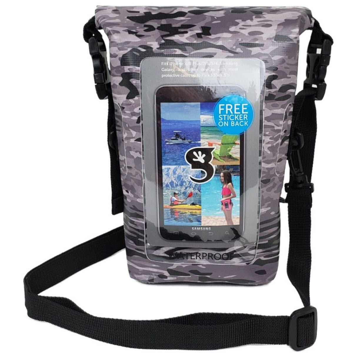 WATERPROOF PHONE TOTE Artic geckoflage