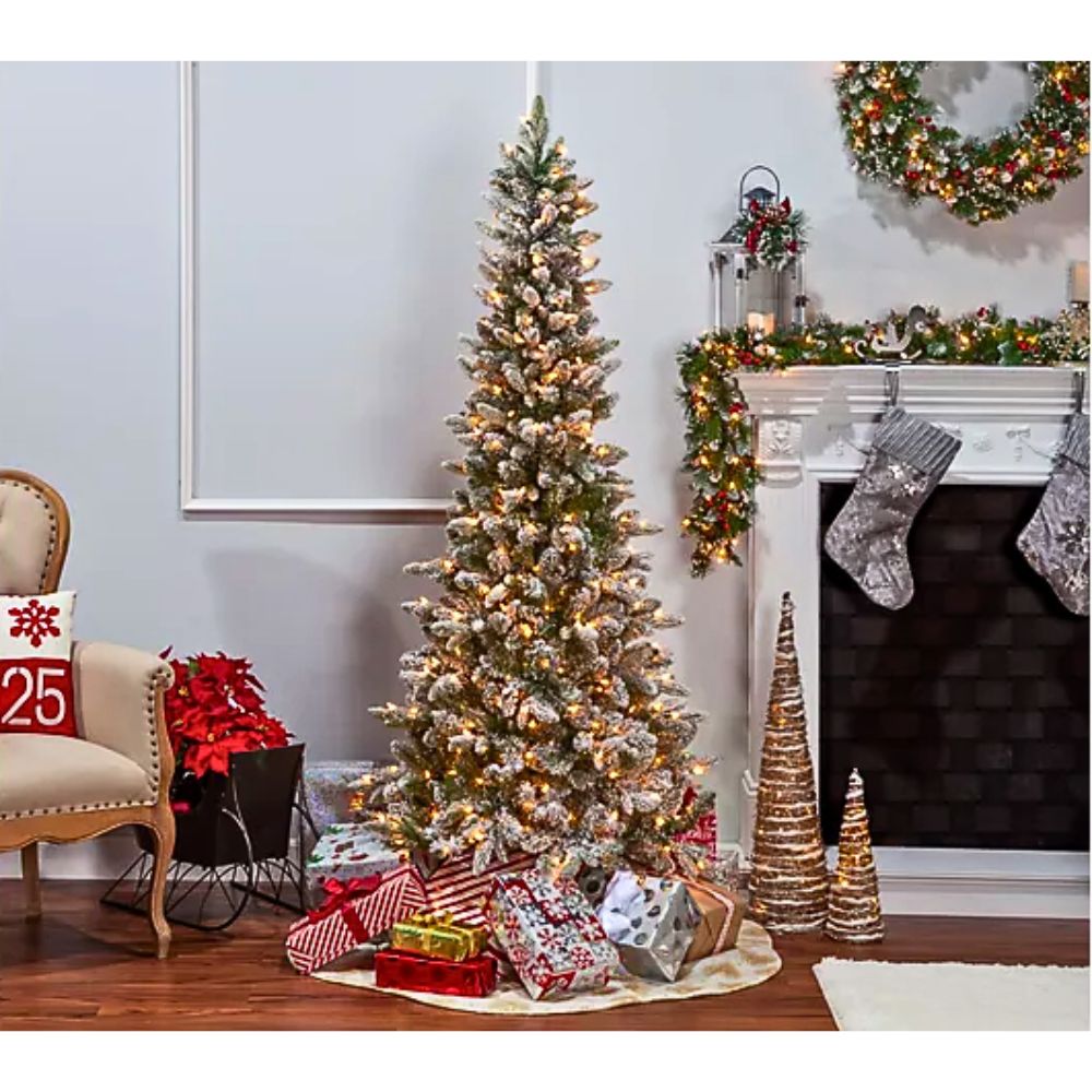 Gerson Lightly Flocked Canyon Fir Artificial Tree 6.5ft 350 UL Clear Lights