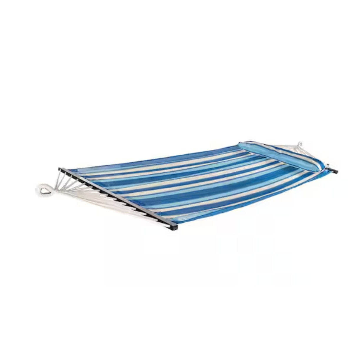 Hammock w/ Spreader Bar & Pillow, 2 Person- Ocean Blue Stripe