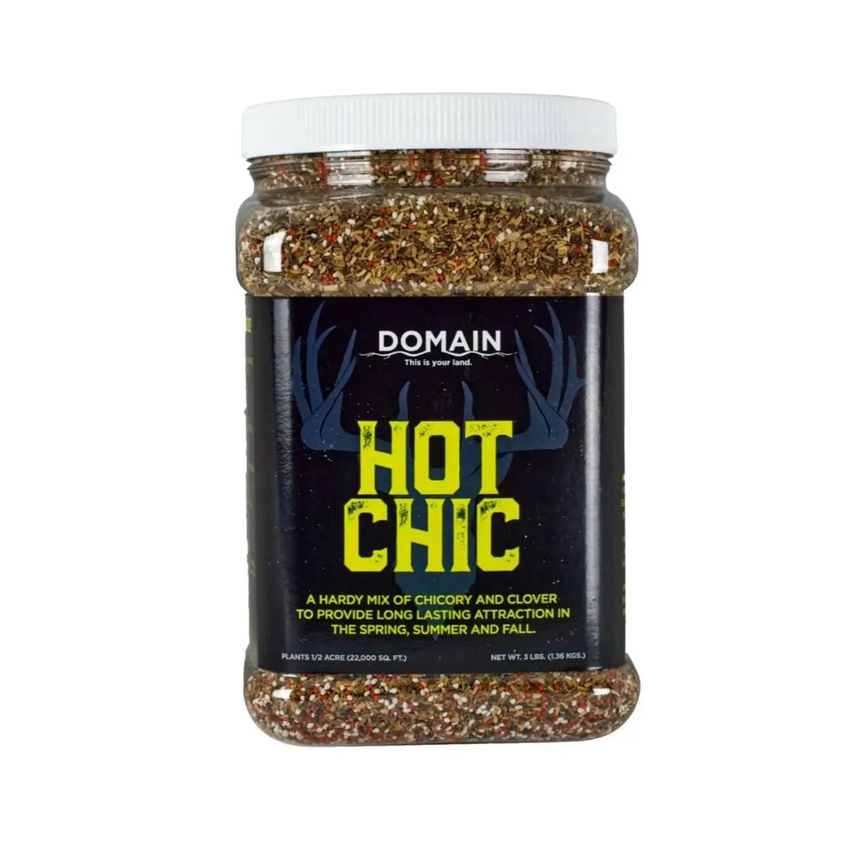 Domain Outdoor Food Plot Seed Hot Chic 3lb Jug (Plants 1/2 ACRE)
