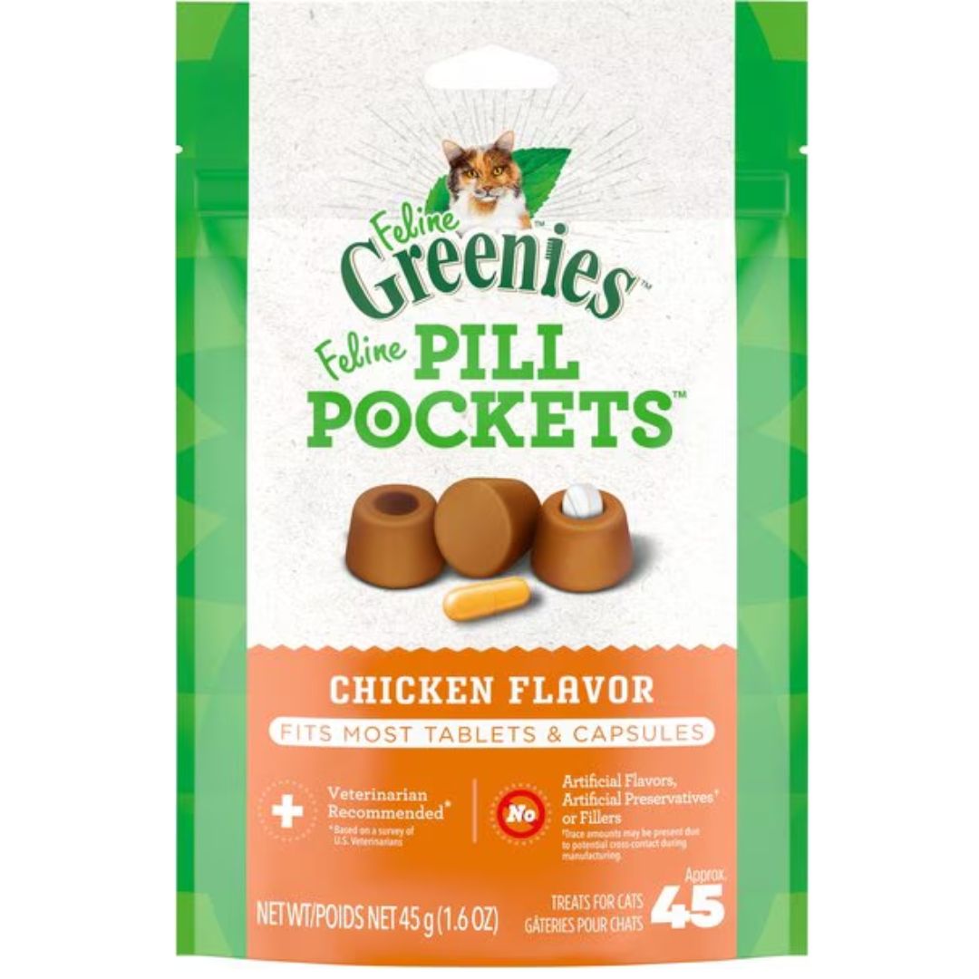 Greenies Feline Pill Pockets Chicken 45ct, 1.6oz