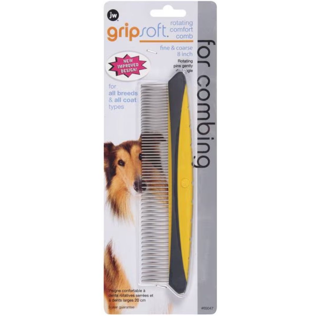 Petmate JW Gripsoft Large 8" Rotating Comfort Comb
