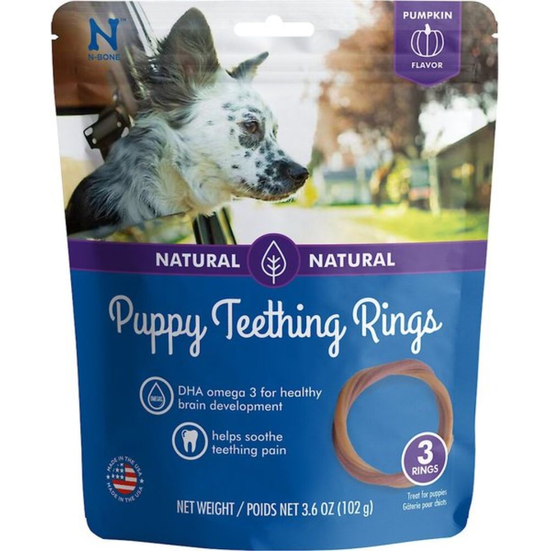 NPIC N-Bone Puppy Teething Ring Pumpkin Flavor 3pk 3.6oz