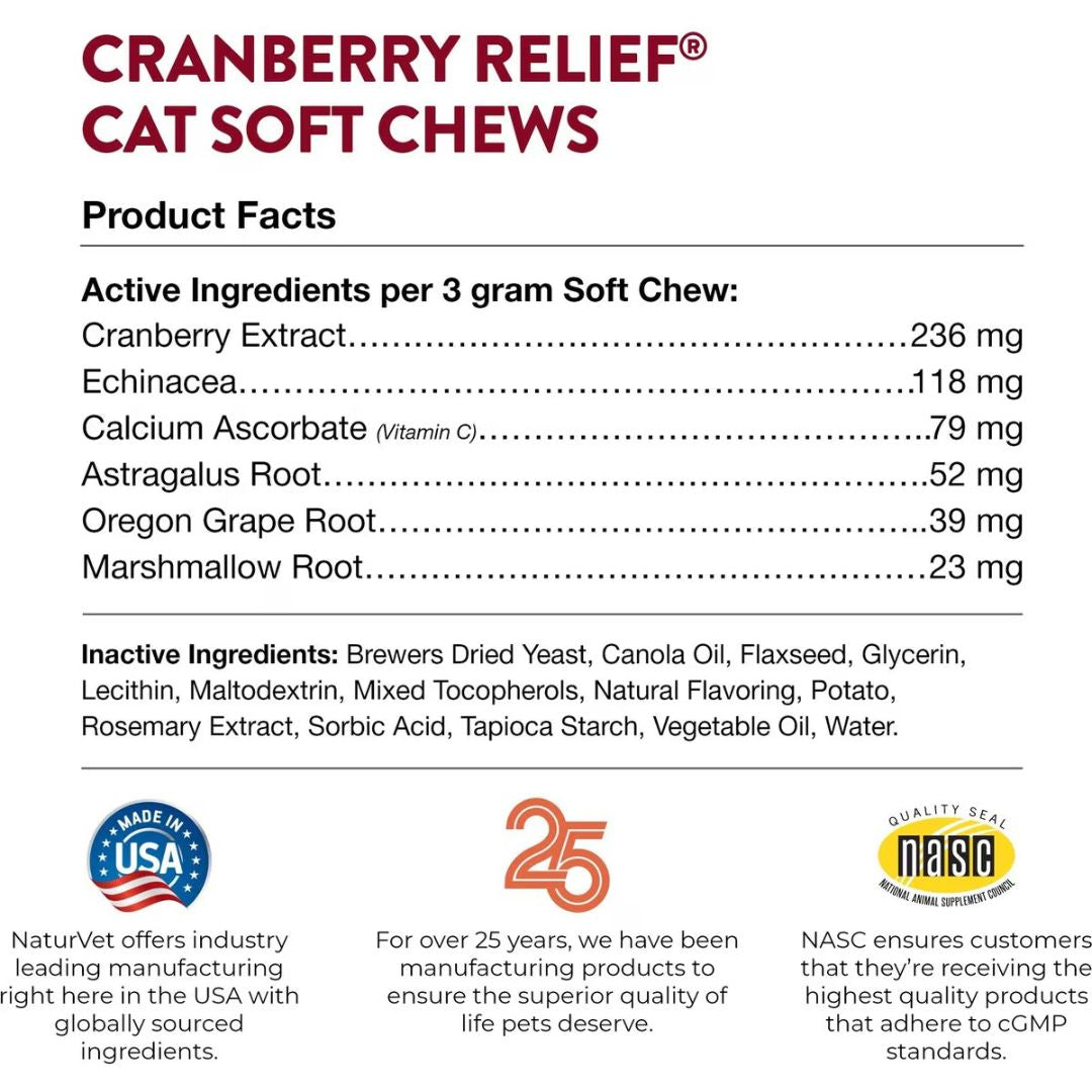 NaturVet Cranberry Relief Plus Echinacea Soft Chew - Cup