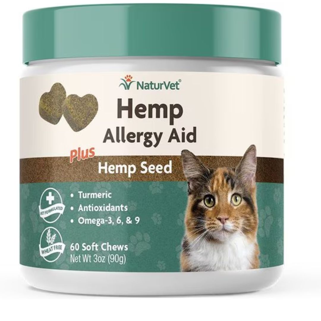 NaturVet Hemp Allergy Aid CAT Soft Chew - Jar