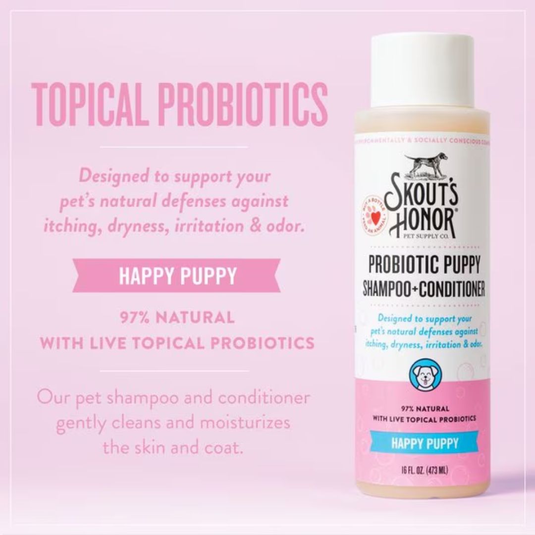 Skout's Honor Probiotic Shampoo+Conditioner Happy Puppy 16oz