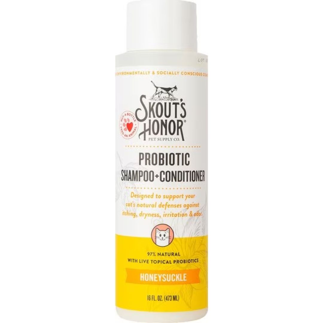 Skout's Honor Cat Probiotic Shampoo+Conditioner Honeysuckle 16 oz