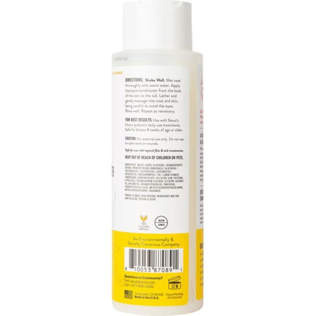 Skout's Honor Cat Probiotic Shampoo+Conditioner Honeysuckle 16 oz