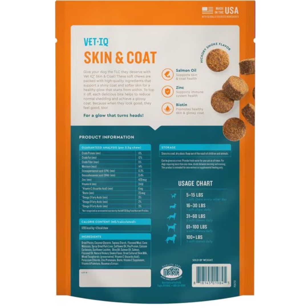 VetIQ Skin & Coat Dog Chews 60ct