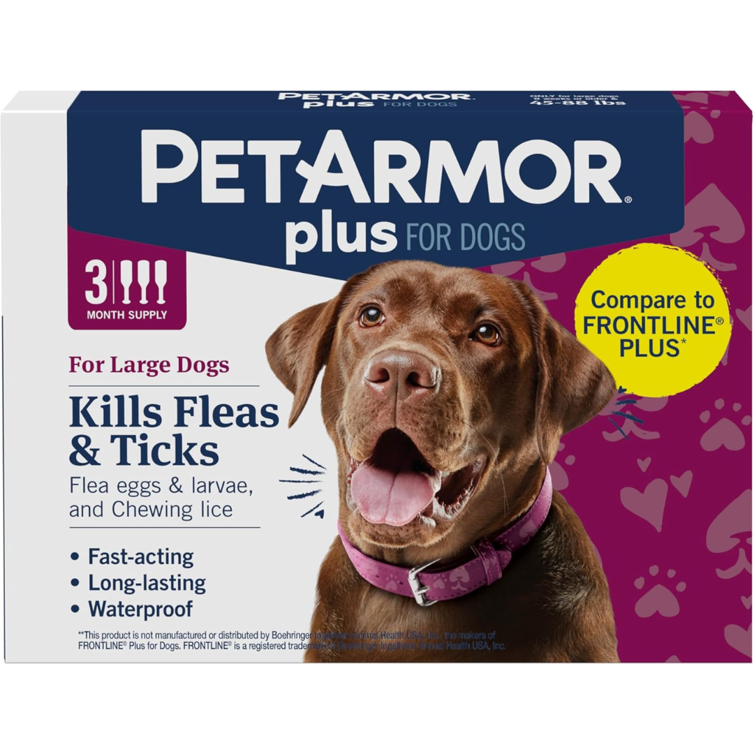 Petarmor Plus Flea & Tick Squeeze On Dog 45-88# 3Ct