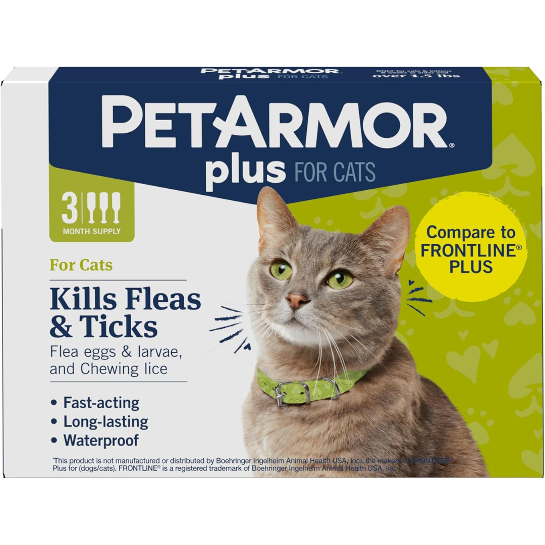 Petarmor Plus Flea & Tick Squeeze On Cat Over 1.5# 3Ct
