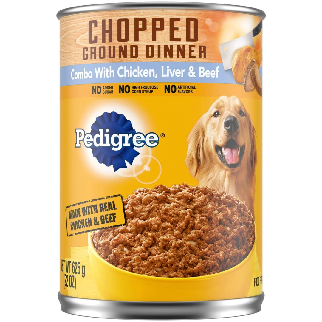 Pedigree Ground Dinner w/ Chicken Beef & Liver Can 13.2oz