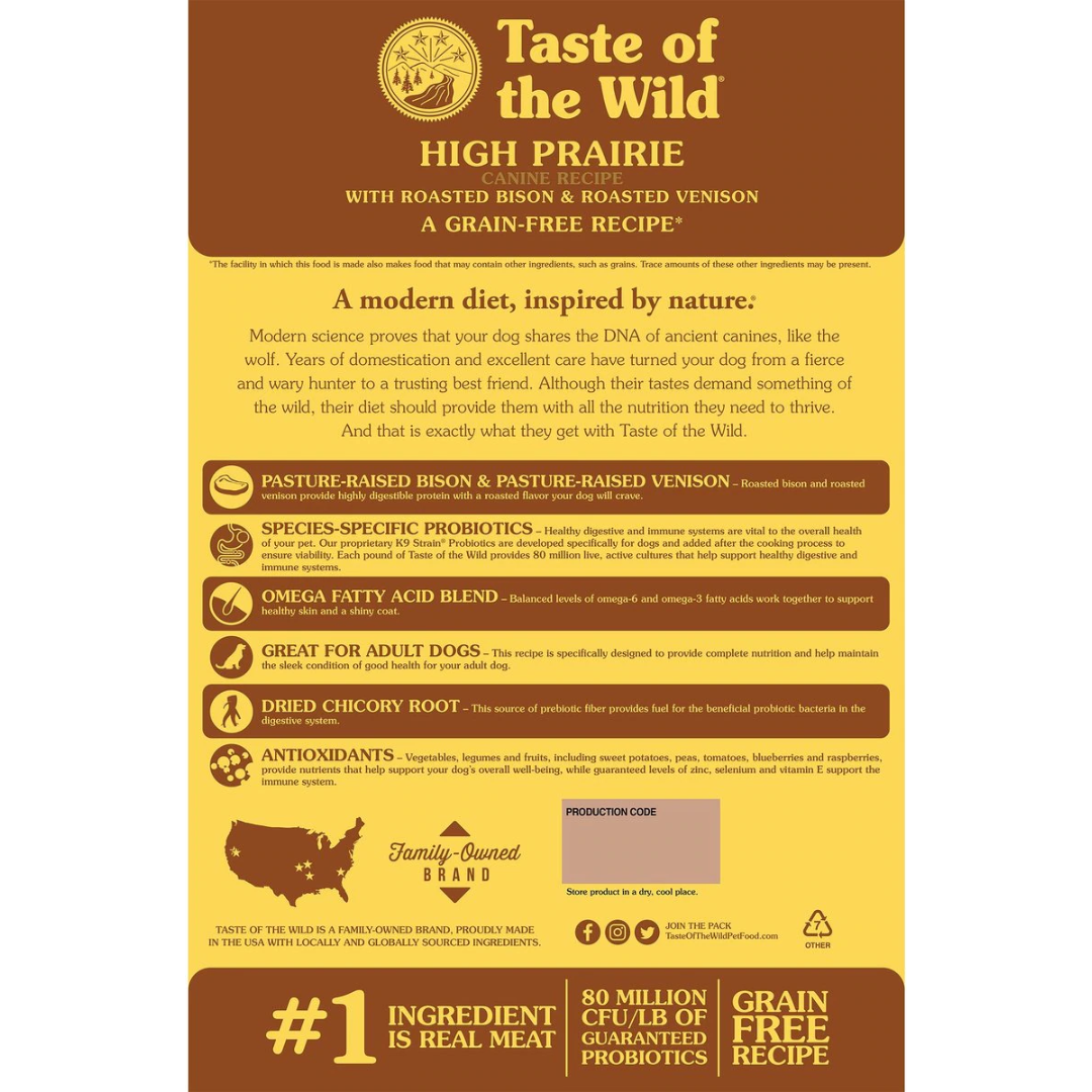 Taste of the Wild High Prairie Canine Venison & Bison 5#