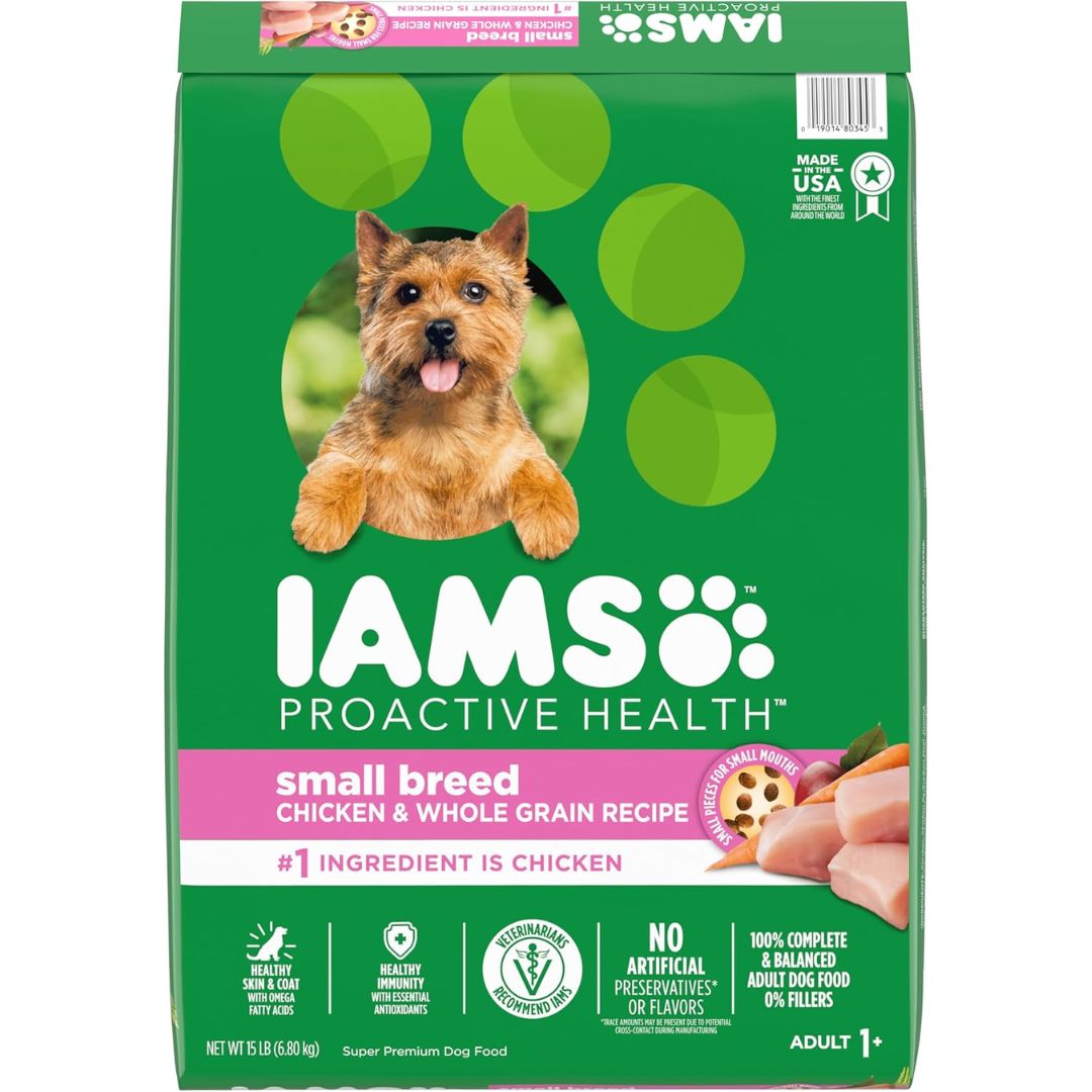 Iams Small & Toy Breed Adult Dry Dog Food for Small Dogs with Real Chicken