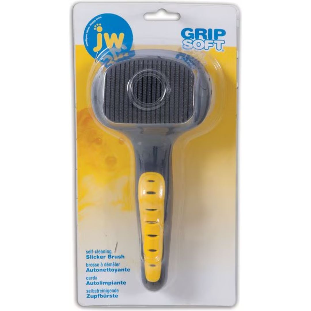 Petmate JW Gripsoft Small Self-Cleaning Slicker Brush