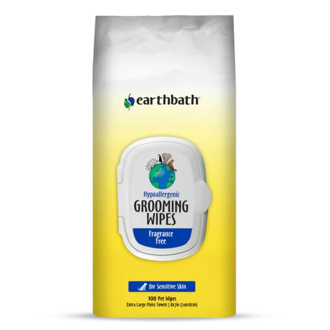 Earthbath Hypo-Allergenic Grooming Wipes Fragrance Free 100ct